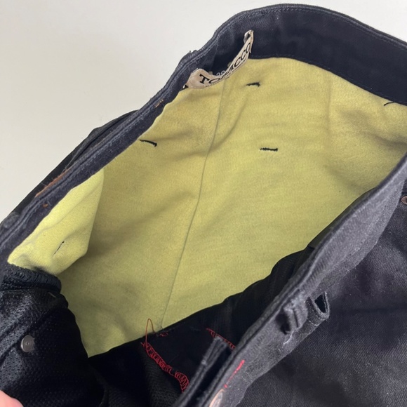 Tobacco Motorwear Co Black Denim Lined Straight Leg Cushioned Jeans Mens 28 x 32 - Picture 7 of 12